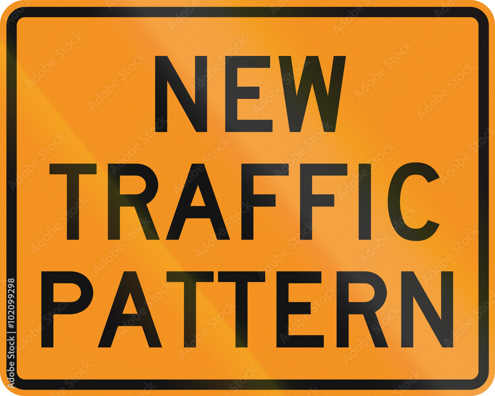 Fototapeta premium Road sign used in the US state of Delaware - New traffic pattern