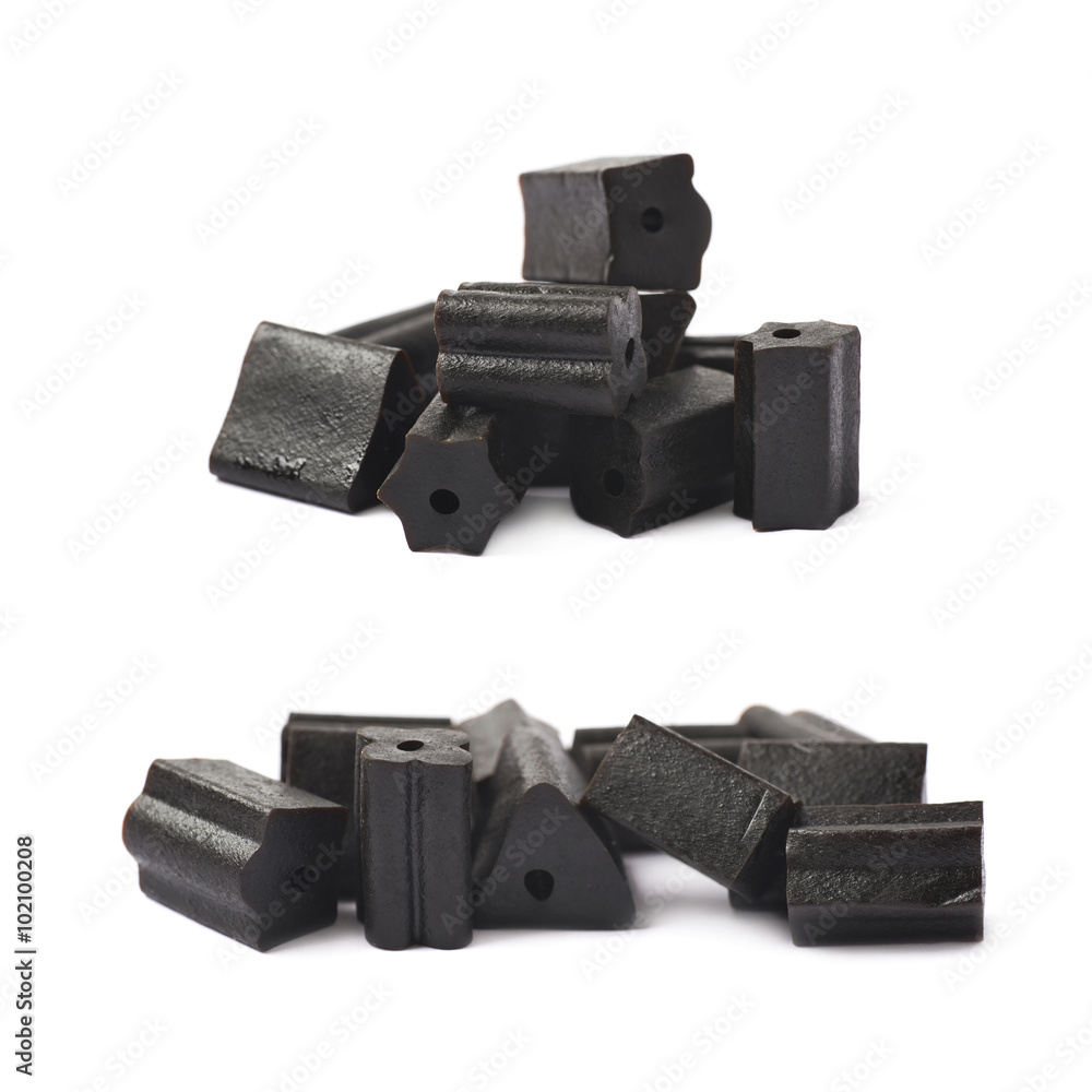 Black licorice candy isolated Black licorice candy isolated