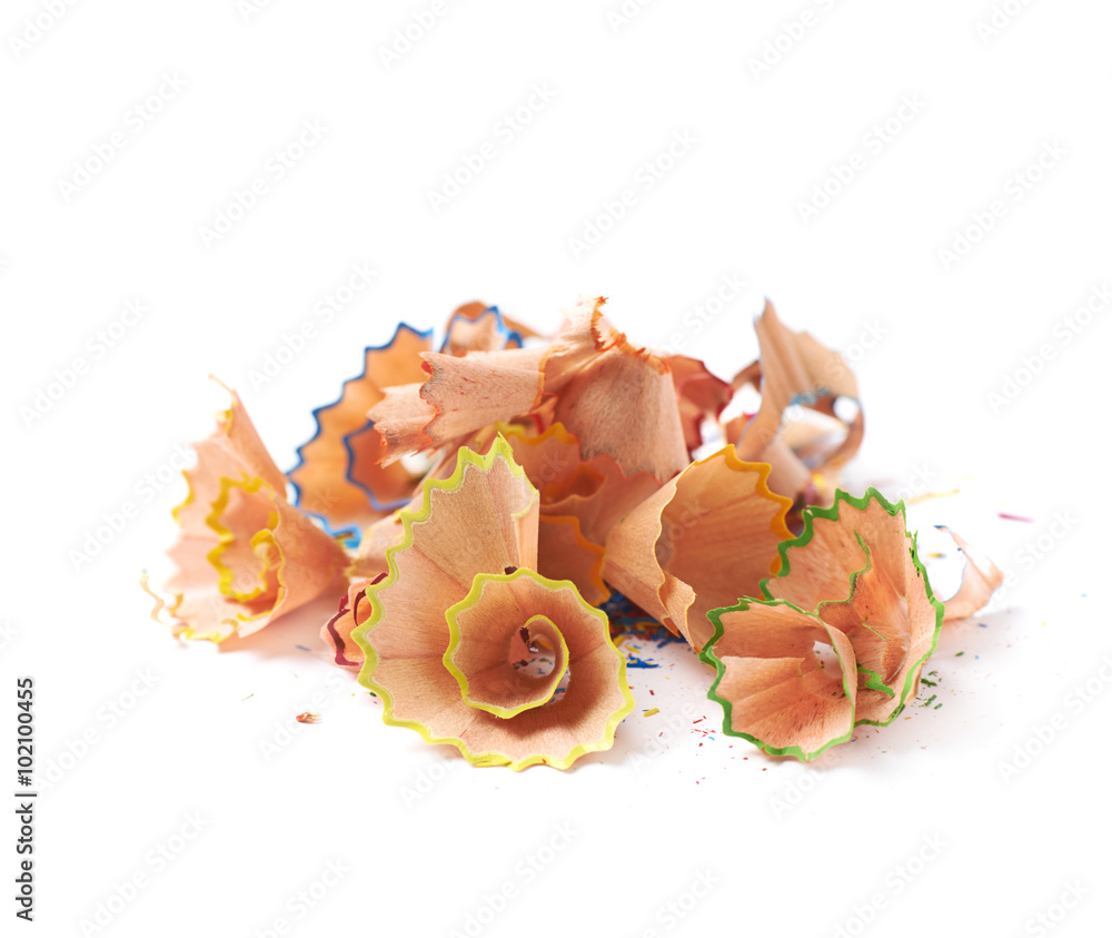 Pile of pencil's shavings isolated Pile of pencil's shavings isolated