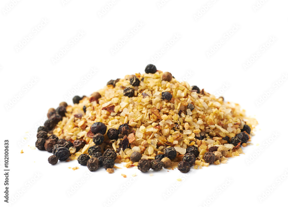 Pile of garlic and pepper seasoning Pile of garlic and pepper seasoning