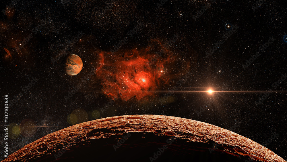 Obraz premium Alien Exo Planet. Elementy tego zdjęcia dostarczone przez NASA