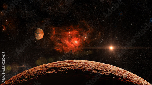 Alien Exo Planet. Elements of this image furnished by NASA