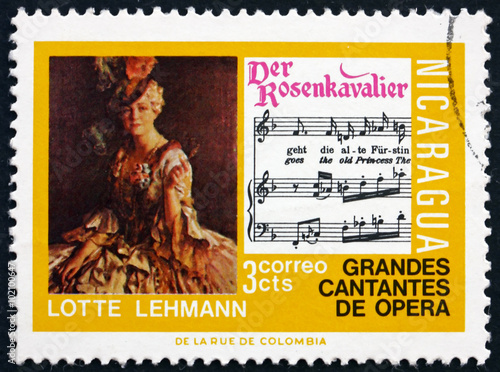 Postage stamp Nicaragua 1975 Lotte Lehmann, Opera Singer photo