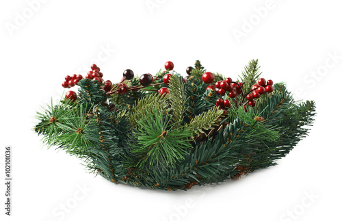 Christmas fir wreath isolated