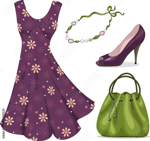 Romantic woman wardrobe.