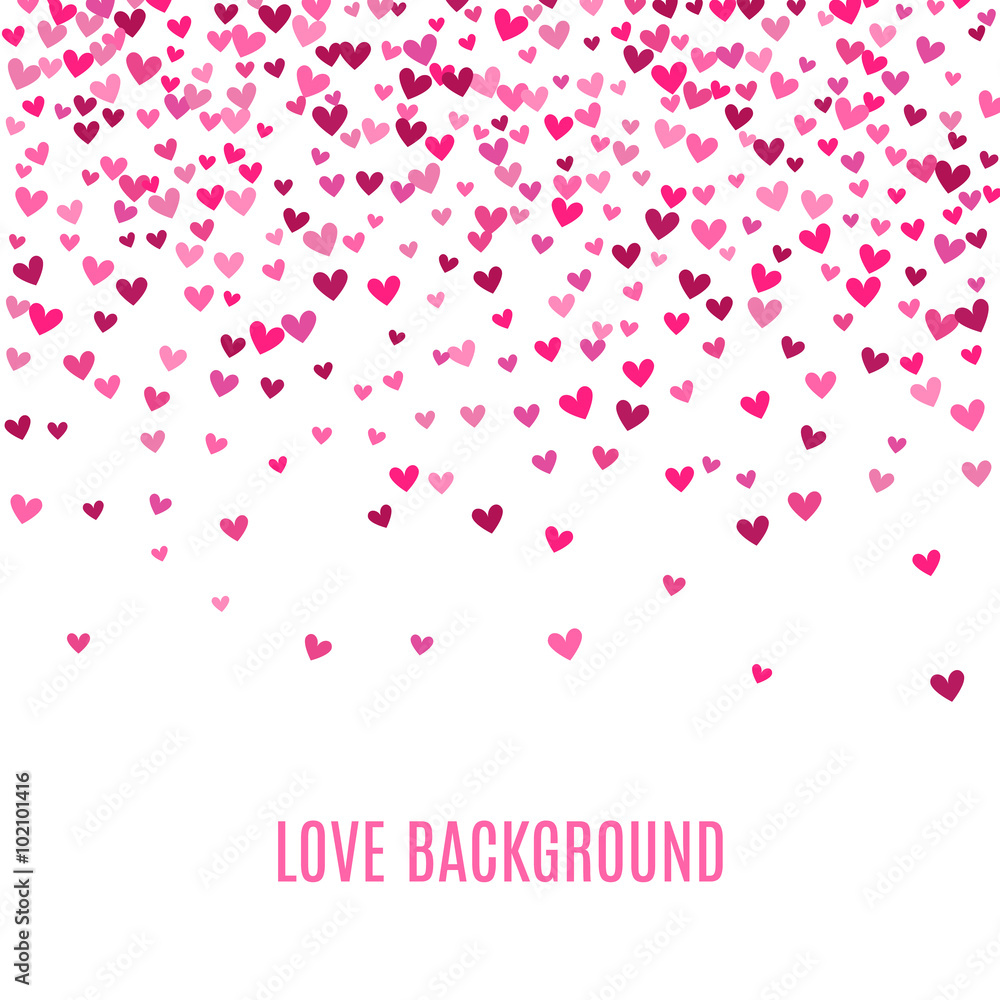 Romantic pink heart background. Vector illustration