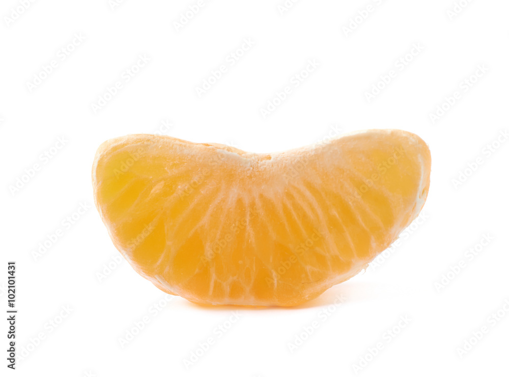 Single tangerine slice isolated Single tangerine slice isolated