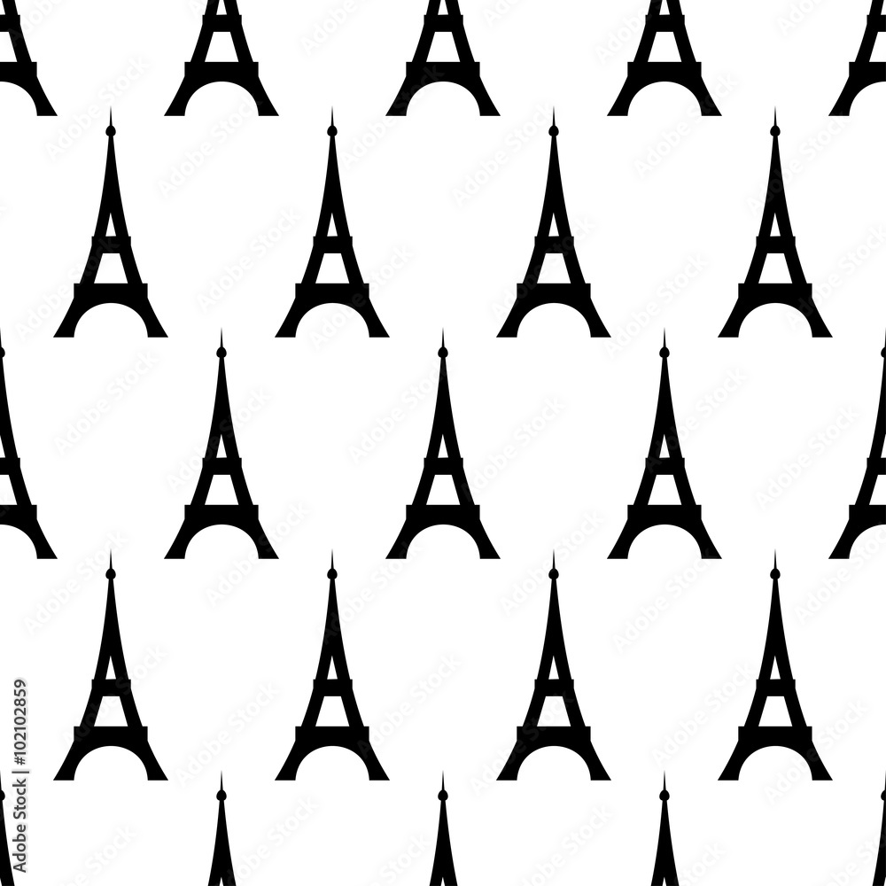 Tour Eiffel seamless pattern. Cute cartoon tour Eiffel vector illustration.  Romantic travel in Paris. Paris symbol. Stock Vector | Adobe Stock