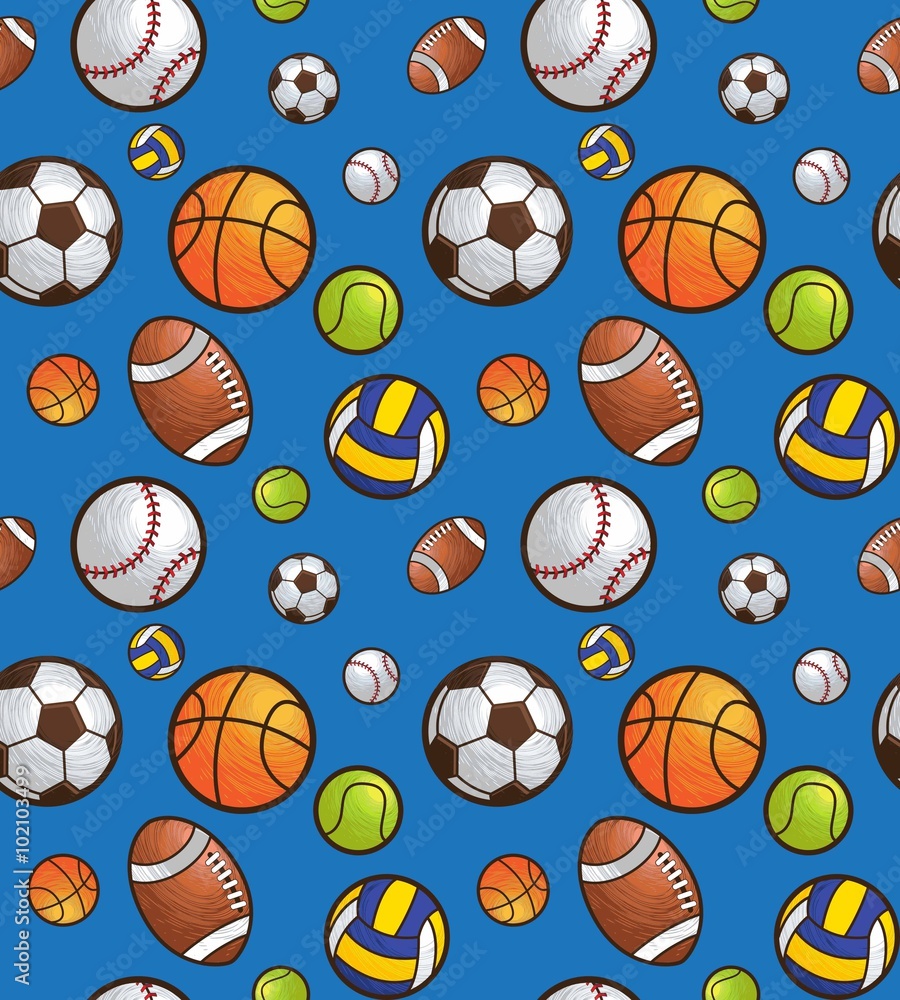 sport balls seamless pattern