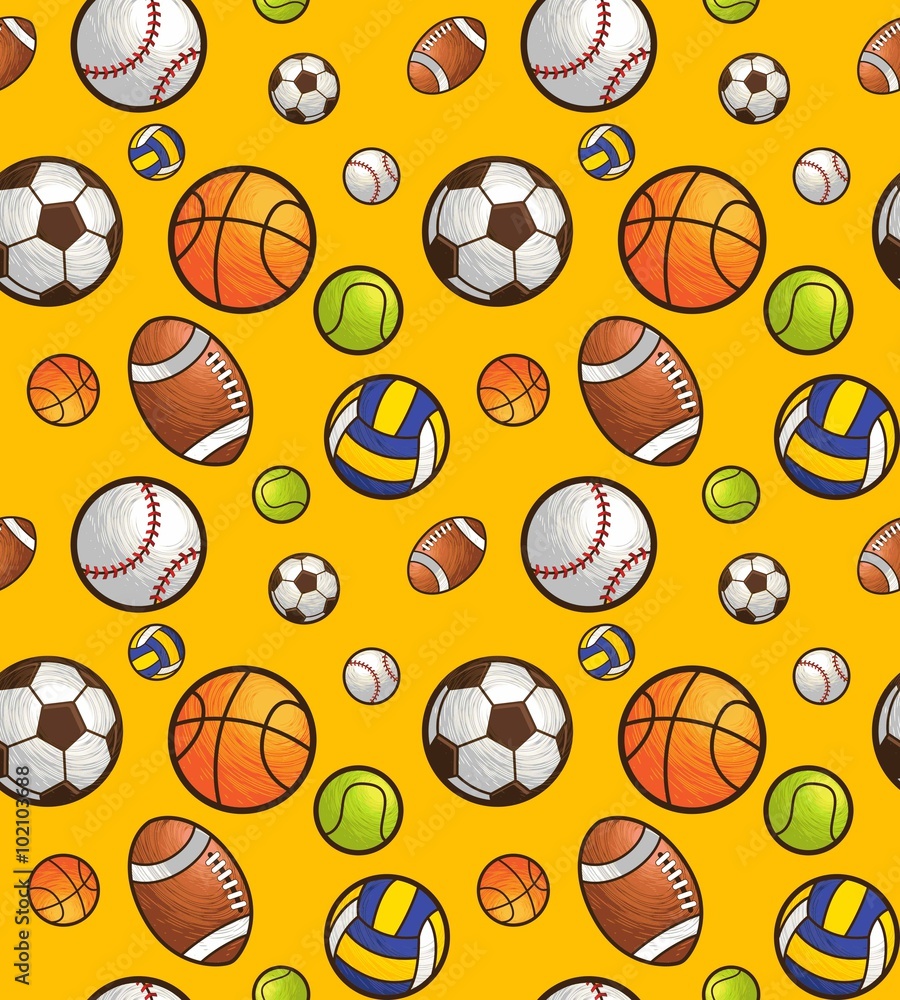 sport balls seamless pattern sport balls seamless pattern