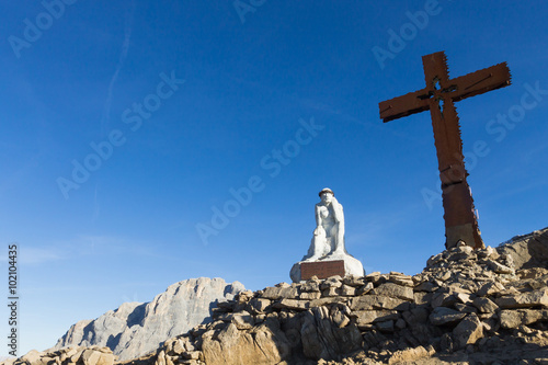 Christian monument on top of a mountain