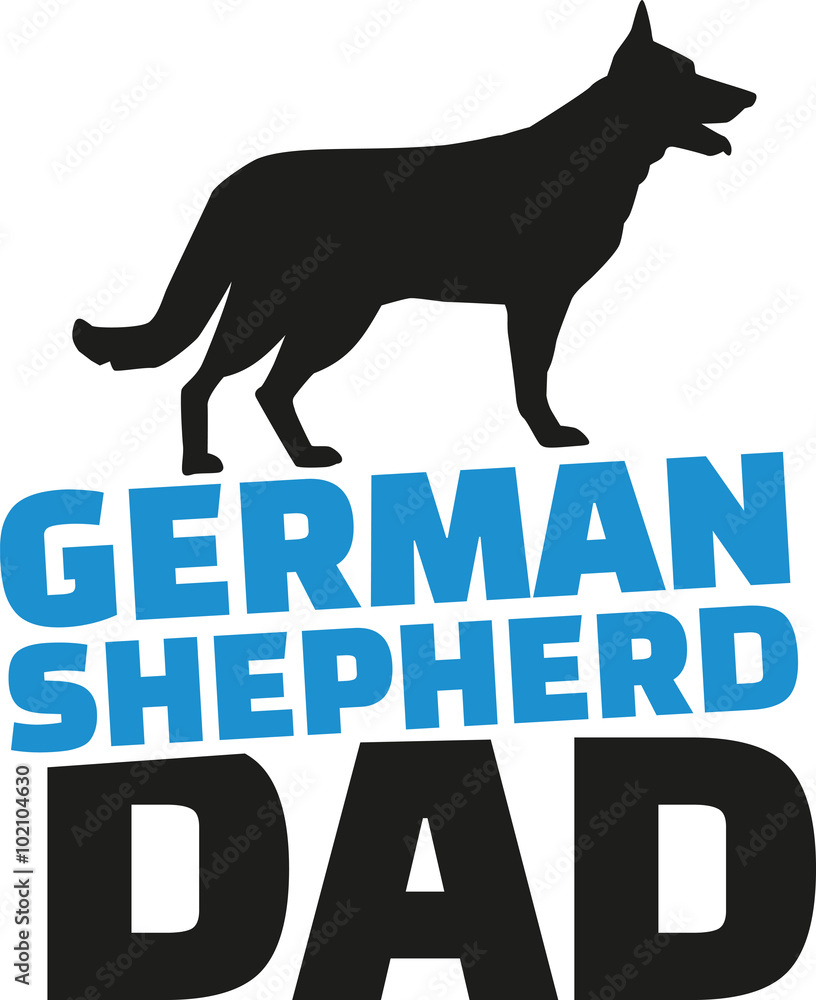 German Shepherd dad with dog silhouette