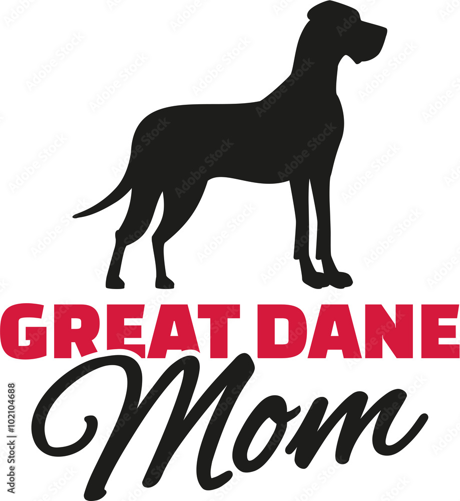 Great dane Mom with dog silhouette