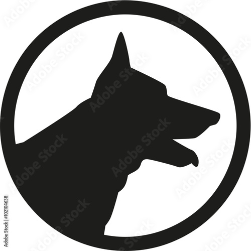 German Shepherd head in a circle