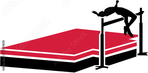 High Jump silhouette jumping over the bar
