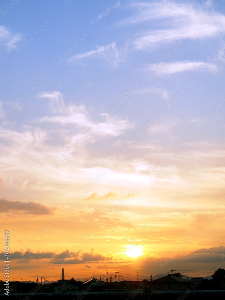 町並みの夕景 町並みの夕景