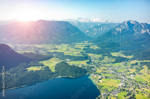 Sunset above mountains in Austria