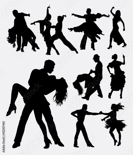 Tango salsa 3, couple male and female modern dance. Good use for symbol, web icon, logo, mascot, sign, or any design you want. Easy to use. photo