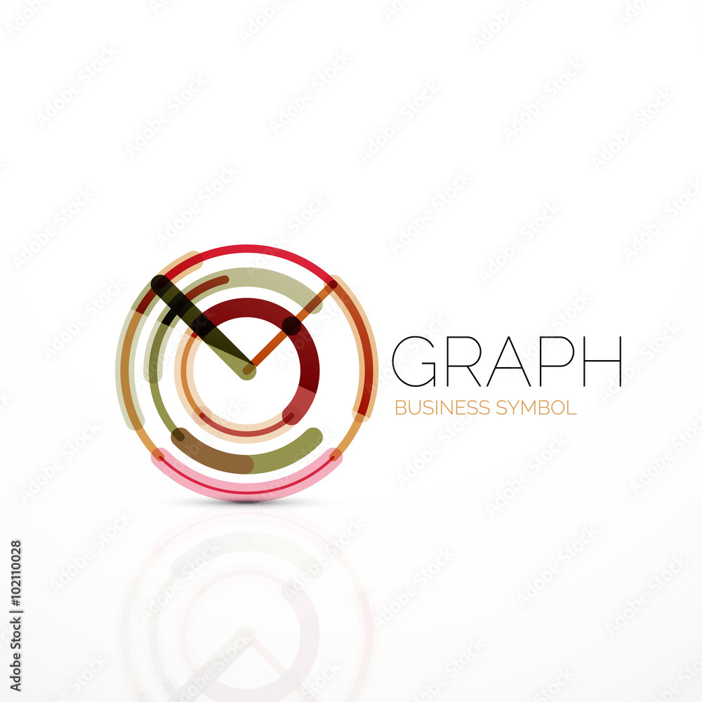 Abstract logo idea, linear chart or graph business icon. Creative vector logotype design template Abstract logo idea, linear chart or graph business icon. Creative vector logotype design template