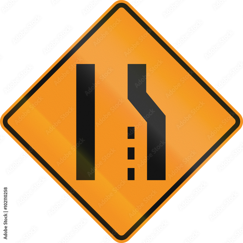 Temporary road control version - Road narrows Temporary road control version - Road narrows