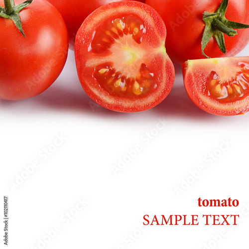 Red fresh tomatoes isolated on white