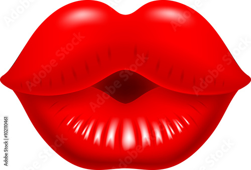 Illustration of female lips isolated on white background 
