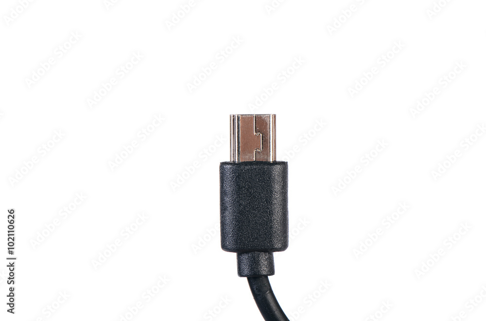 USB cable plug isolated on white USB cable plug isolated on white