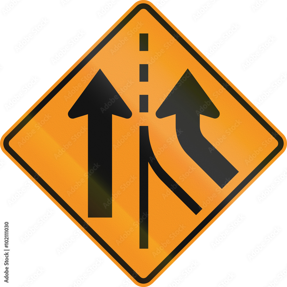 United States MUTCD road sign - Intersection with merge United States MUTCD road sign - Intersection with merge