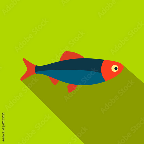 Fresh raw fish flat icon