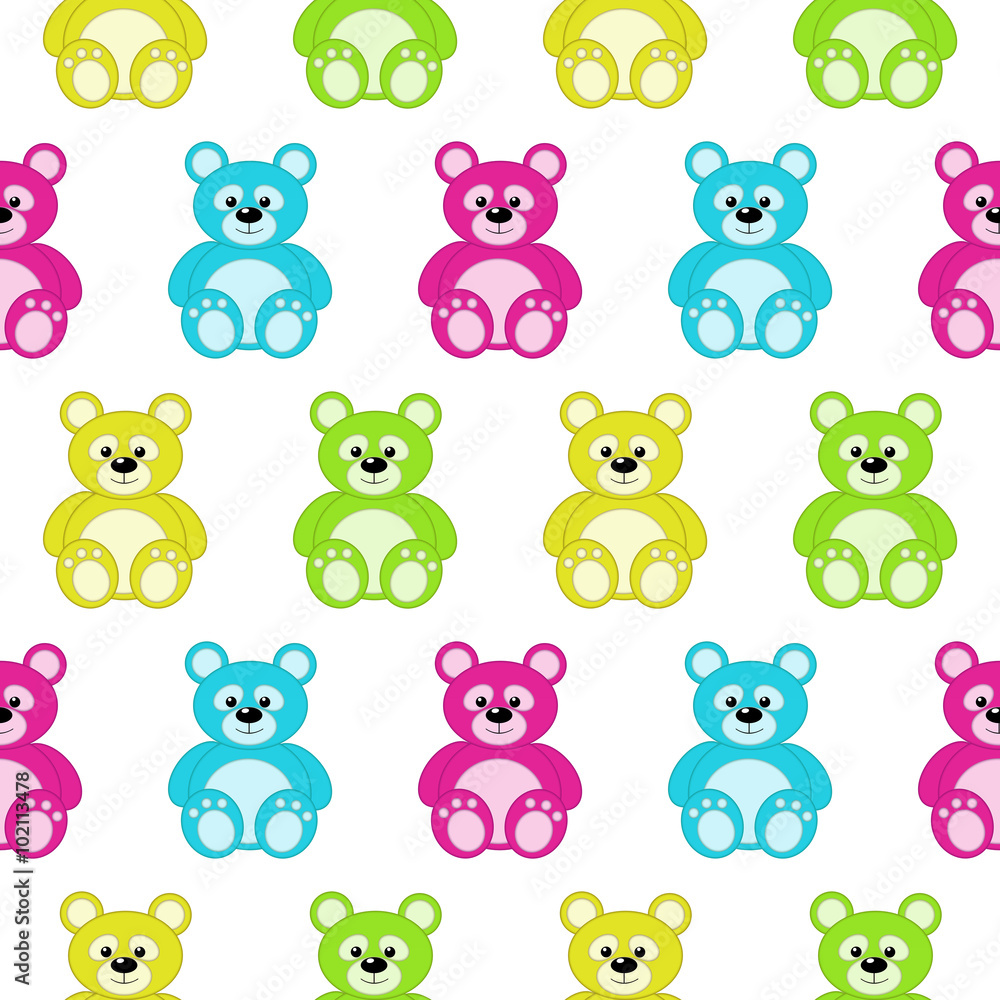 seamless pattern with colorful teddy bears seamless pattern with colorful teddy bears