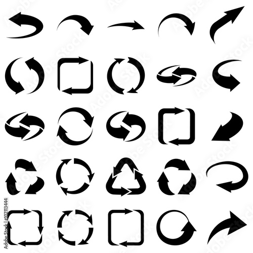 Twenty five arrows icons set collections