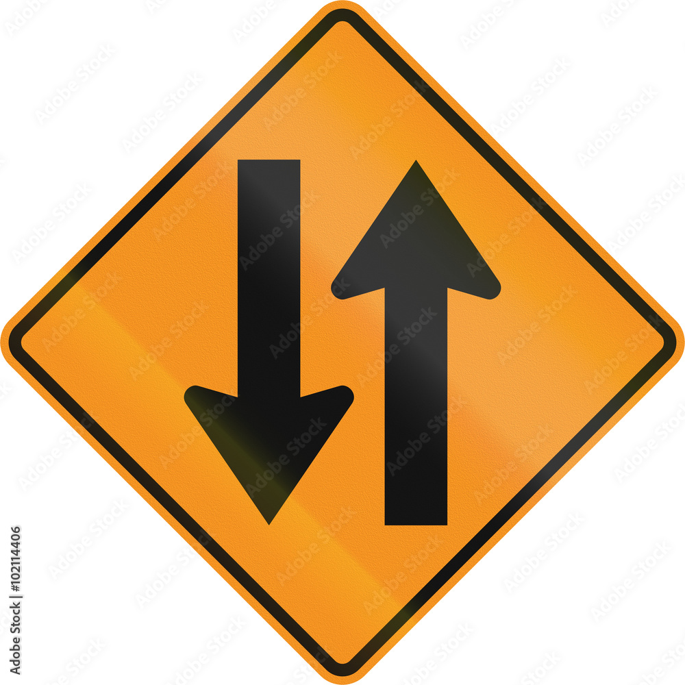 United States MUTCD road sign - Two way traffic United States MUTCD road sign - Two way traffic