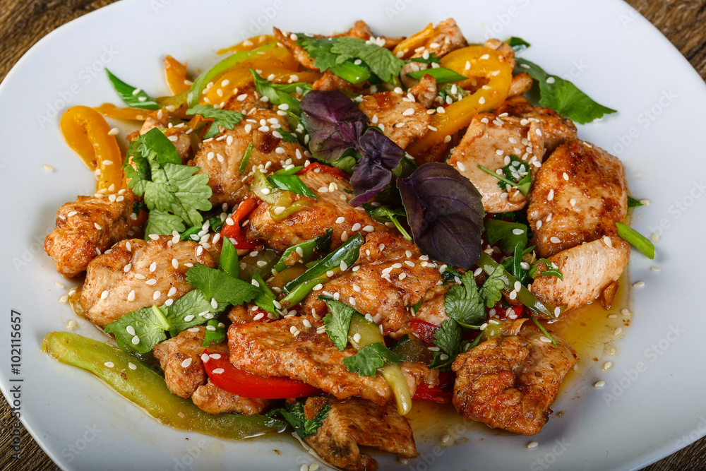 Stir-fried chicken