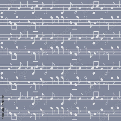 Seamless music pattern with staff and notes