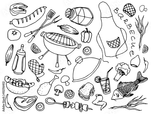 Doodle vector barbecue