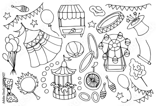 Doodle vektor circus