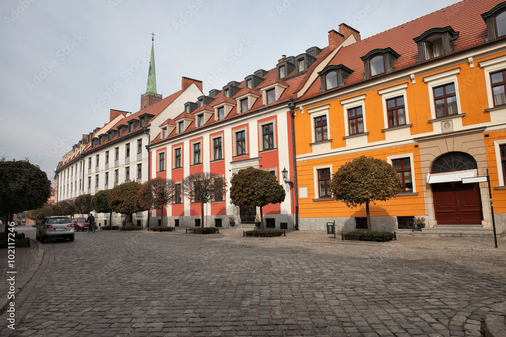 Katedralna street in Ostrow Tumski in Wroclaw