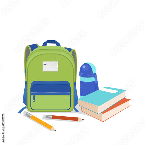  School bag with education objects