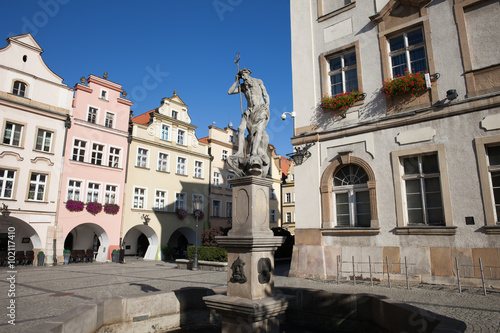 Neptune Fountain in Old Town of Jelenia Gora