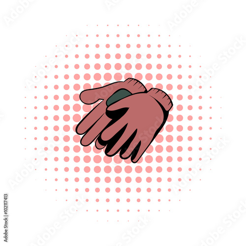 Garden gloves comics icon