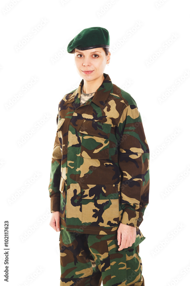 Soldier girl in the military uniform Soldier girl in the military uniform