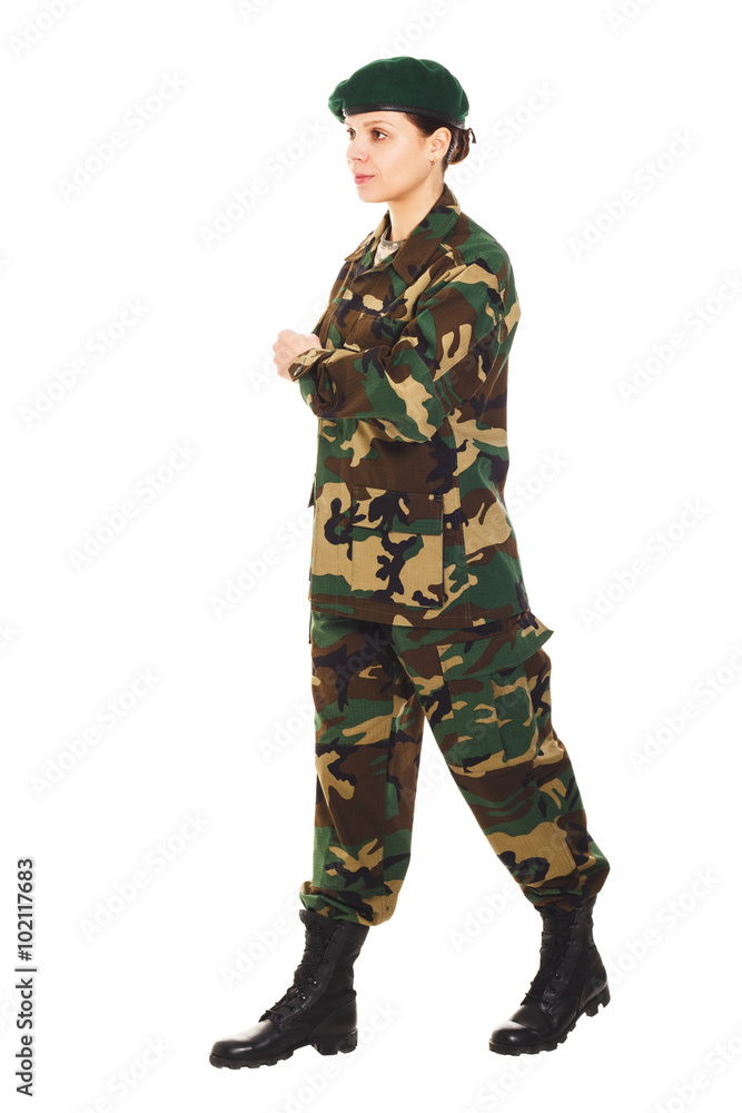 Soldier girl in the military uniform Soldier girl in the military uniform