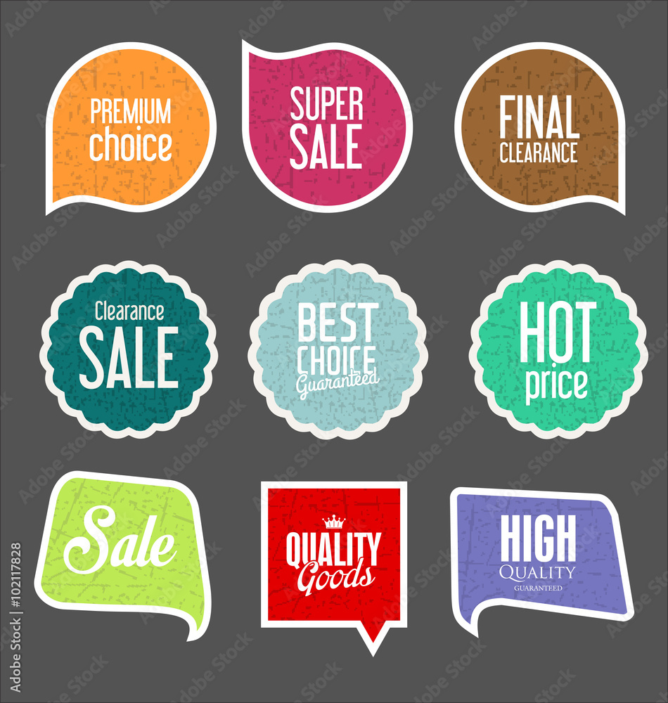Modern sale stickers collection Modern sale stickers collection