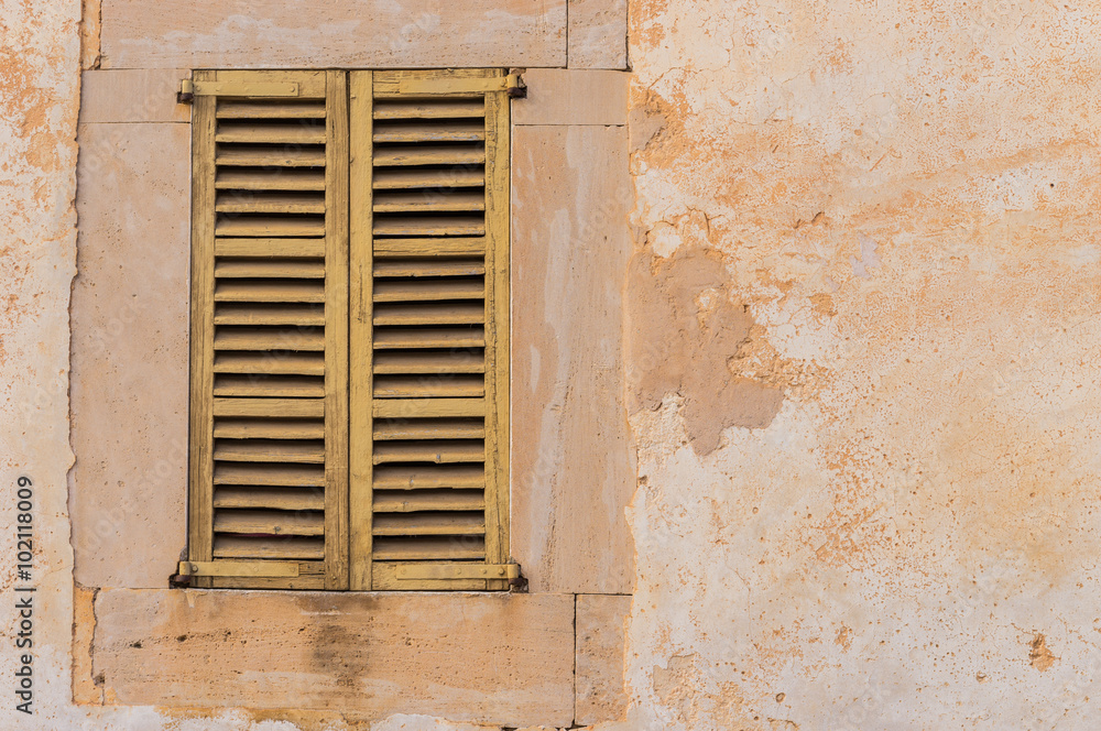 Old ancient wooden shutters