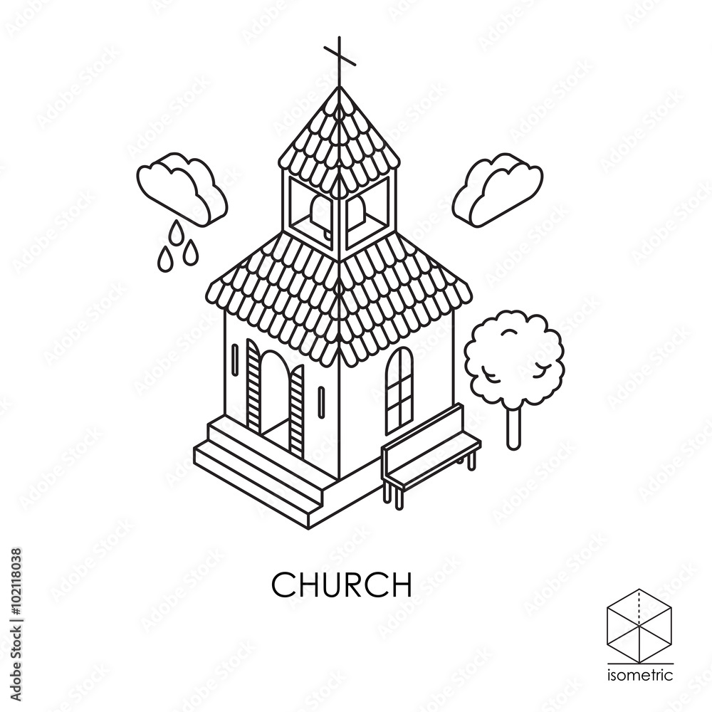 Obraz premium Isometric vector icon church