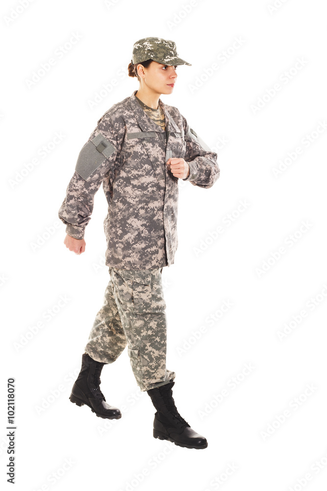 Girl - soldier in the military uniform Girl - soldier in the military uniform