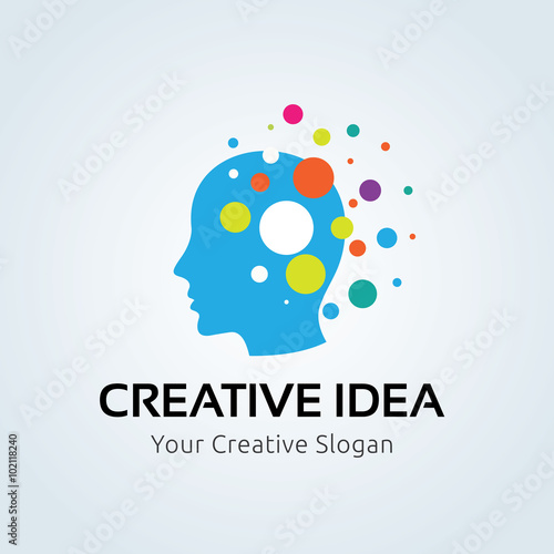 Creative idea logo,Brain logo,learning logo,education logo,mine and human logo design,vector logo template