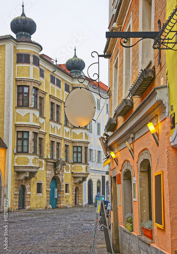 Street view in the Old city of Linz in Austria photo