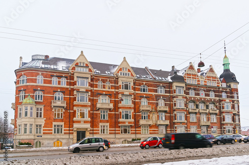 Street View on Andersens Boulevard in winter Copenhagen
