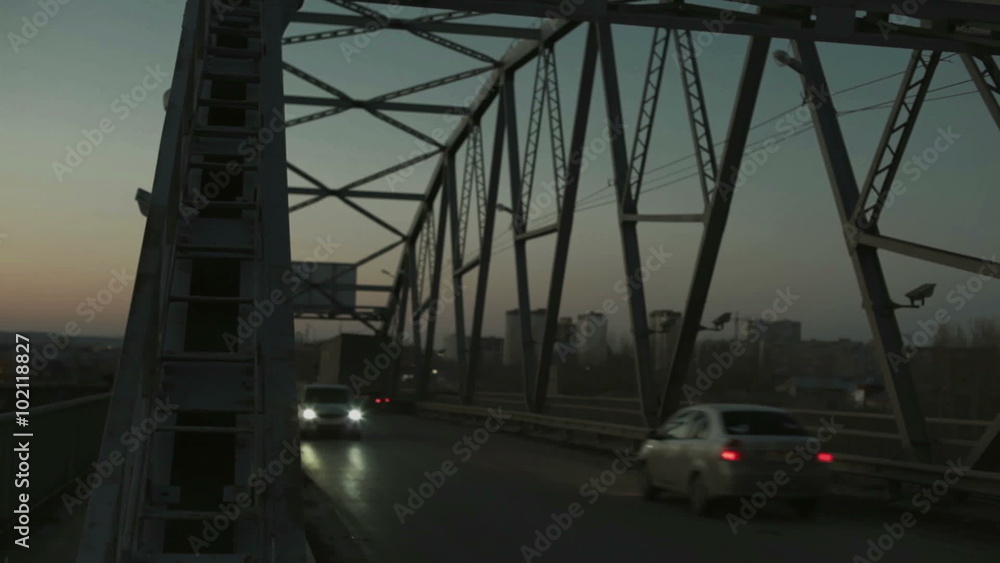 Timelapse of vehicle on a bridge Timelapse of vehicle on a bridge